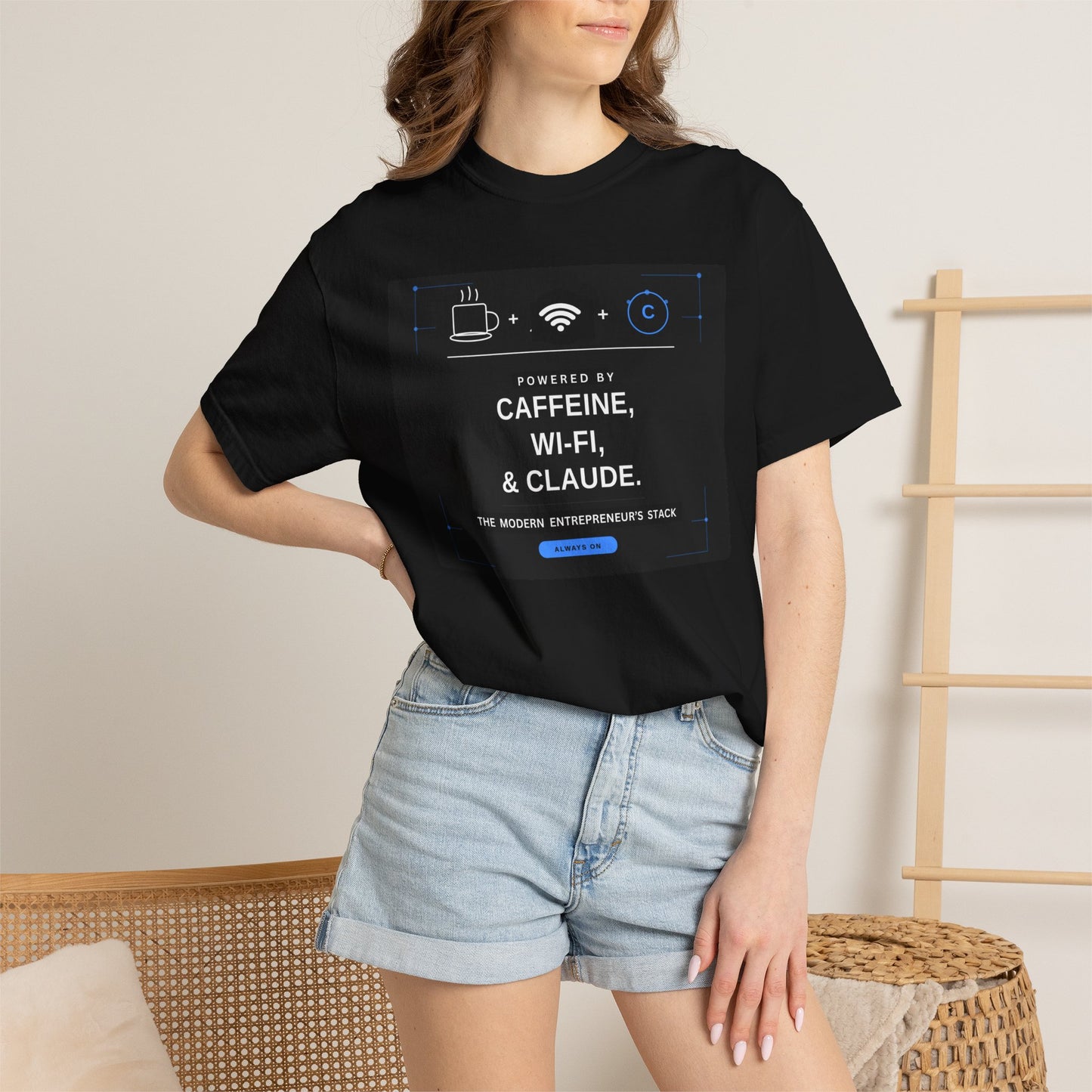 Powered by Coffee, WIFI and Claude T-Shirt | Founder Tee