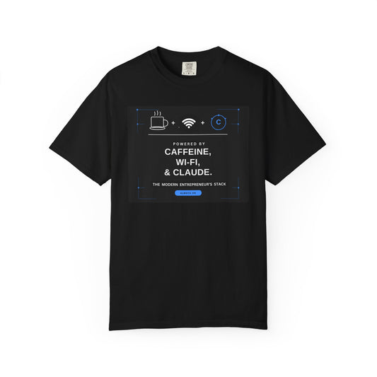 Powered by Coffee, WIFI and Claude T-Shirt | Founder Tee