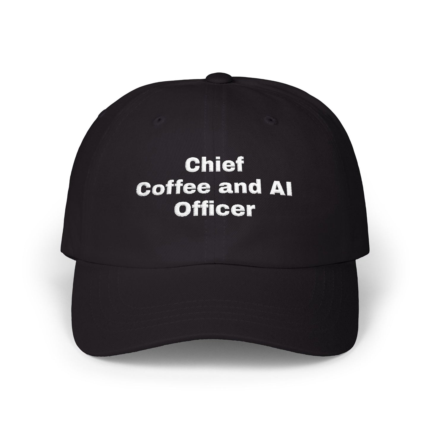 Dad Cap – "Chief Coffee and AI Officer" Embroidered Hat