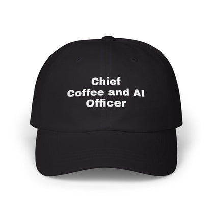 Dad Cap – "Chief Coffee and AI Officer" Embroidered Hat