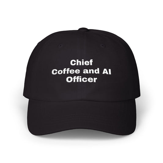 Dad Cap – "Chief Coffee and AI Officer" Embroidered Hat