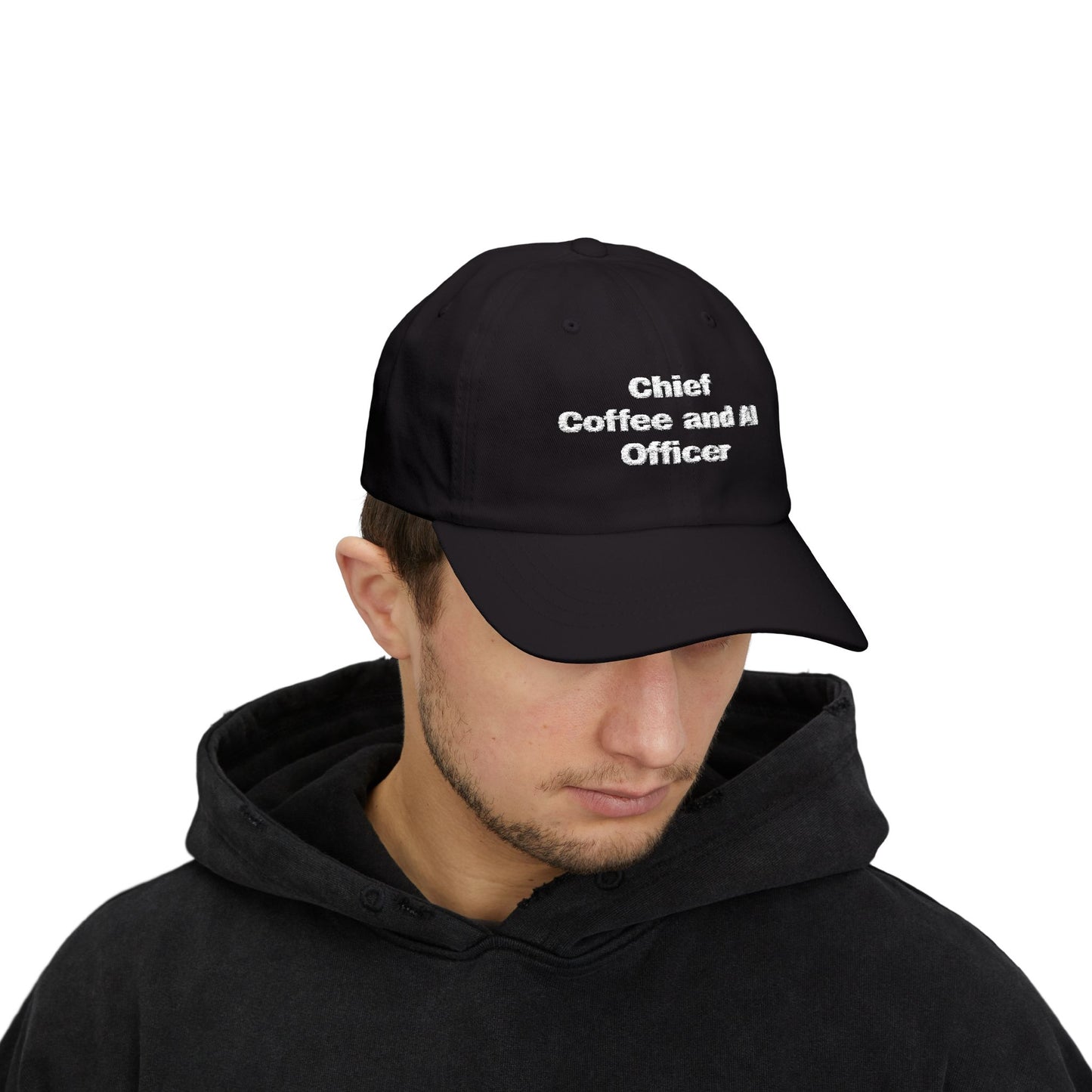 Dad Cap – "Chief Coffee and AI Officer" Embroidered Hat