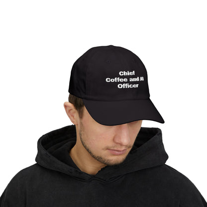 Dad Cap – "Chief Coffee and AI Officer" Embroidered Hat